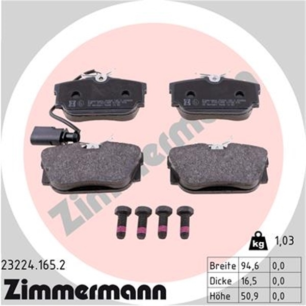 VW TRANSPORTER T4 BUS SPORT BREMSEN BREMSSCHEIBEN KIT HINTEN ZIMMERMANN