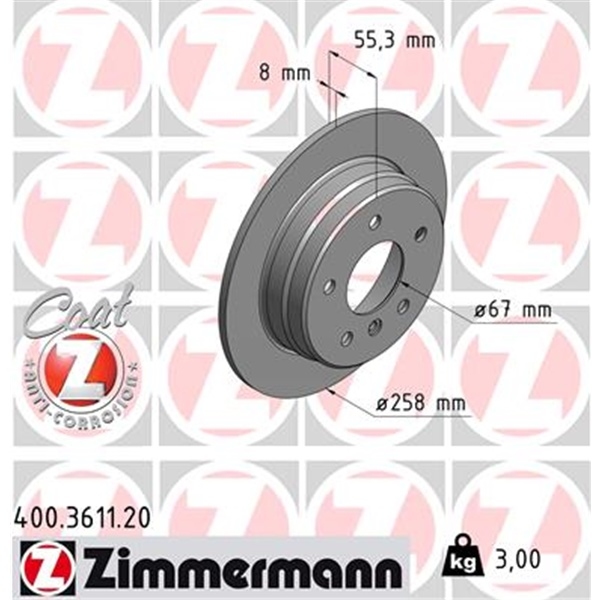 ZIMMERMANN BREMSE BREMSEN BREMSSCHEIBEN BELÄGE HINTEN MERCEDES A KLASSE A 160