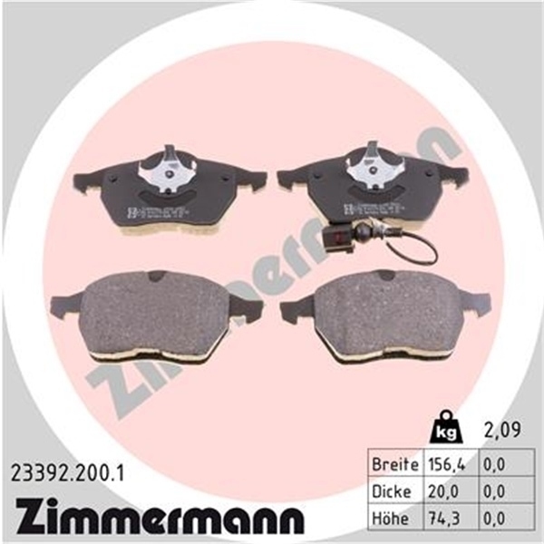 AUDI A3 8L1 1.8 T BREMSEN BREMSSCHEIBEN KIT VORNE UND HINTEN ZIMMERMANN
