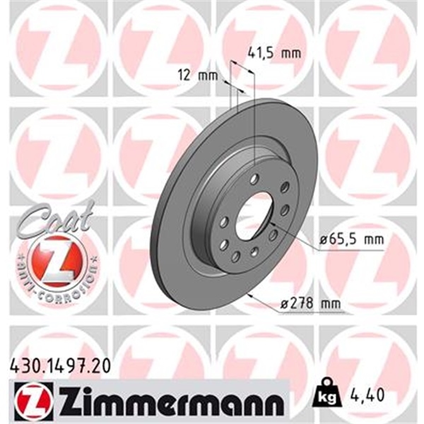 ZIMMERMANN BREMSE BREMSEN BREMSSCHEIBEN BELÄGE HINTEN OPEL SIGNUM 2.2 DTI 16V