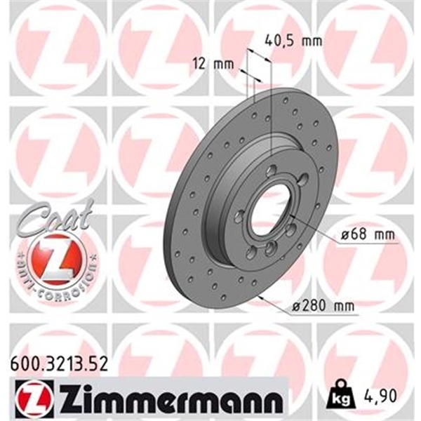 VW TRANSPORTER T4 BUS SPORT BREMSEN BREMSSCHEIBEN KIT HINTEN ZIMMERMANN