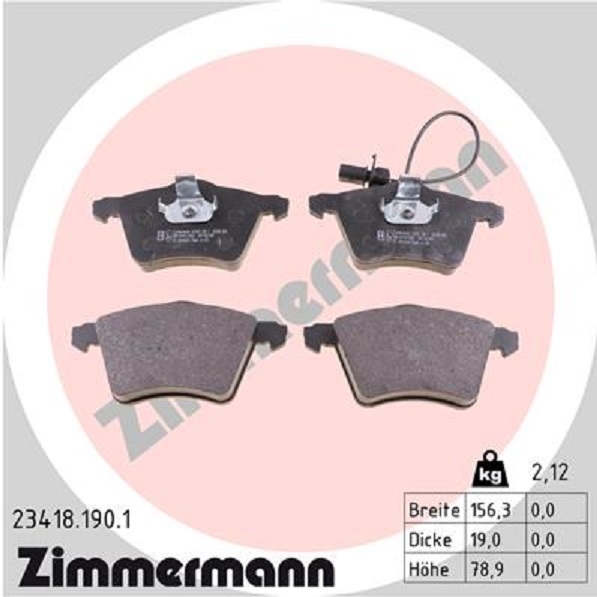 ZIMMERMANN BREMSE BREMSEN BREMSBELÄGE BREMSBELAG VORNE HINTEN VW SHARAN 1.9 TDI