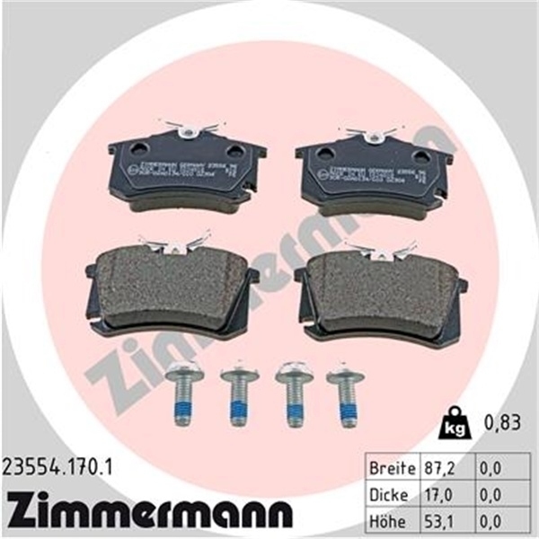 ZIMMERMANN BREMSE BREMSEN BREMSSCHEIBEN BELÄGE KLÖTZE HINTEN VW GOLF 4 IV