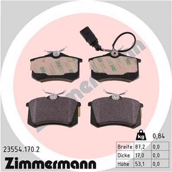 ZIMMERMANN BREMSE BREMSEN BREMSSCHEIBEN BELÄGE HINTEN VW SHARAN 