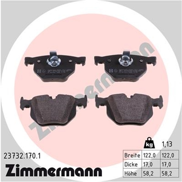 BMW E60 523 i BREMSEN BREMSBELÄGE BREMSBELAG KIT VORNE HINTEN ZIMMERMANN