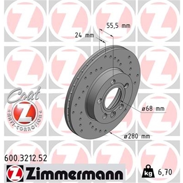 VW TRANSPORTER T4 BUS SPORT BREMSEN BREMSSCHEIBEN KIT VORNE ZIMMERMANN
