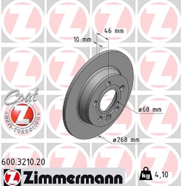 ZIMMERMANN BREMSE BREMSEN BREMSSCHEIBEN BELÄGE HINTEN VW SHARAN 1.9 TDI