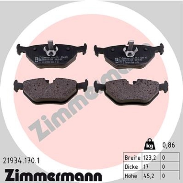 ZIMMERMANN BREMSE BREMSEN BREMSSCHEIBEN BELÄGE HINTEN BMW E36 E46