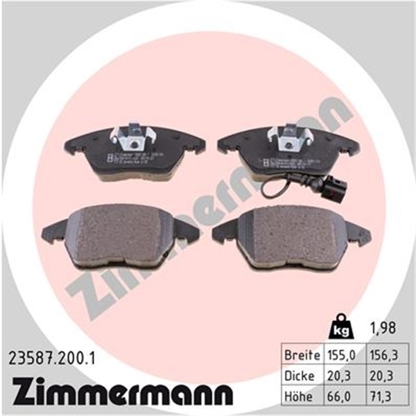 ZIMMERMANN BREMSE BREMSEN BREMSSCHEIBEN BELÄGE KIT SATZ VW PASSAT 3C2 2.0 TDI 