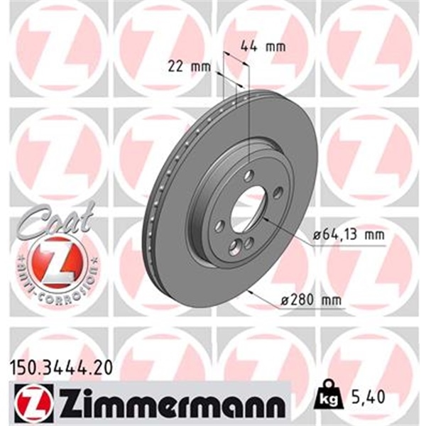 MINI COOPER ONE R56 ZIMMERMANN BREMSEN KIT VORNE HINTEN MADE IN GERMANY