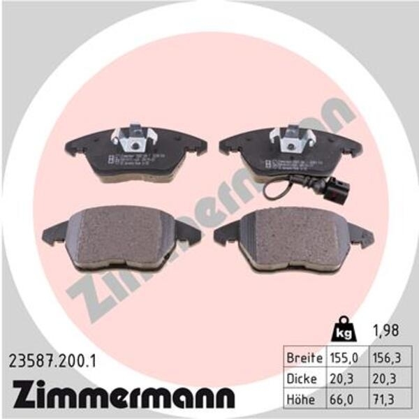 ZIMMERMANN BREMSE BREMSEN BREMSSCHEIBEN BELÄGE VORNE 312MM VW PASSAT Variant 3C5