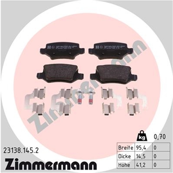 ZIMMERMANN BREMSE BREMSEN BREMSSCHEIBEN BELÄGE HINTEN MERCEDES A KLASSE A 160